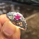 Natural Ruby 925 Solid Sterling Silver Engagement Ring Size 6, 7, 8 , 9 - Natural Rocks by Kala