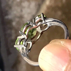 Natural 2ct Green Peridot 925 Solid Sterling Silver Ring Size 6, 8, 9 - Natural Rocks by Kala