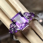 Natural 4ct Purple Amethyst 925 Solid Sterling Silver Ring Size 5, 6, 7, 8, 9 - Natural Rocks by Kala