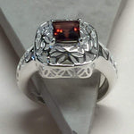 Natural 1ct Fire Garnet 925 Solid Sterling Silver Ring Size 6.75, 7.75 - Natural Rocks by Kala
