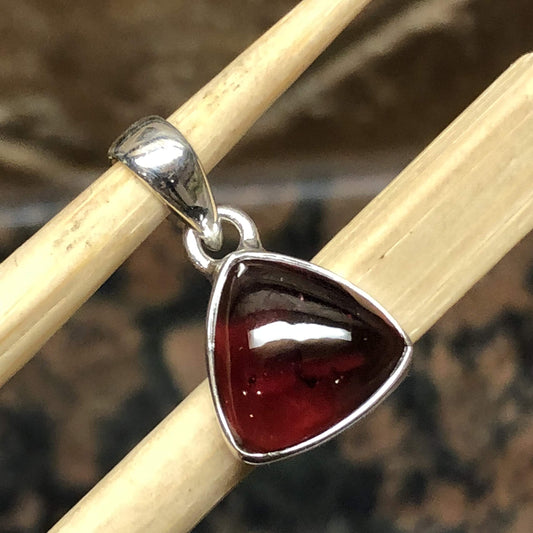 Natural Cabochan Garnet 925 Solid Sterling Silver Pendant 20mm - Natural Rocks by Kala