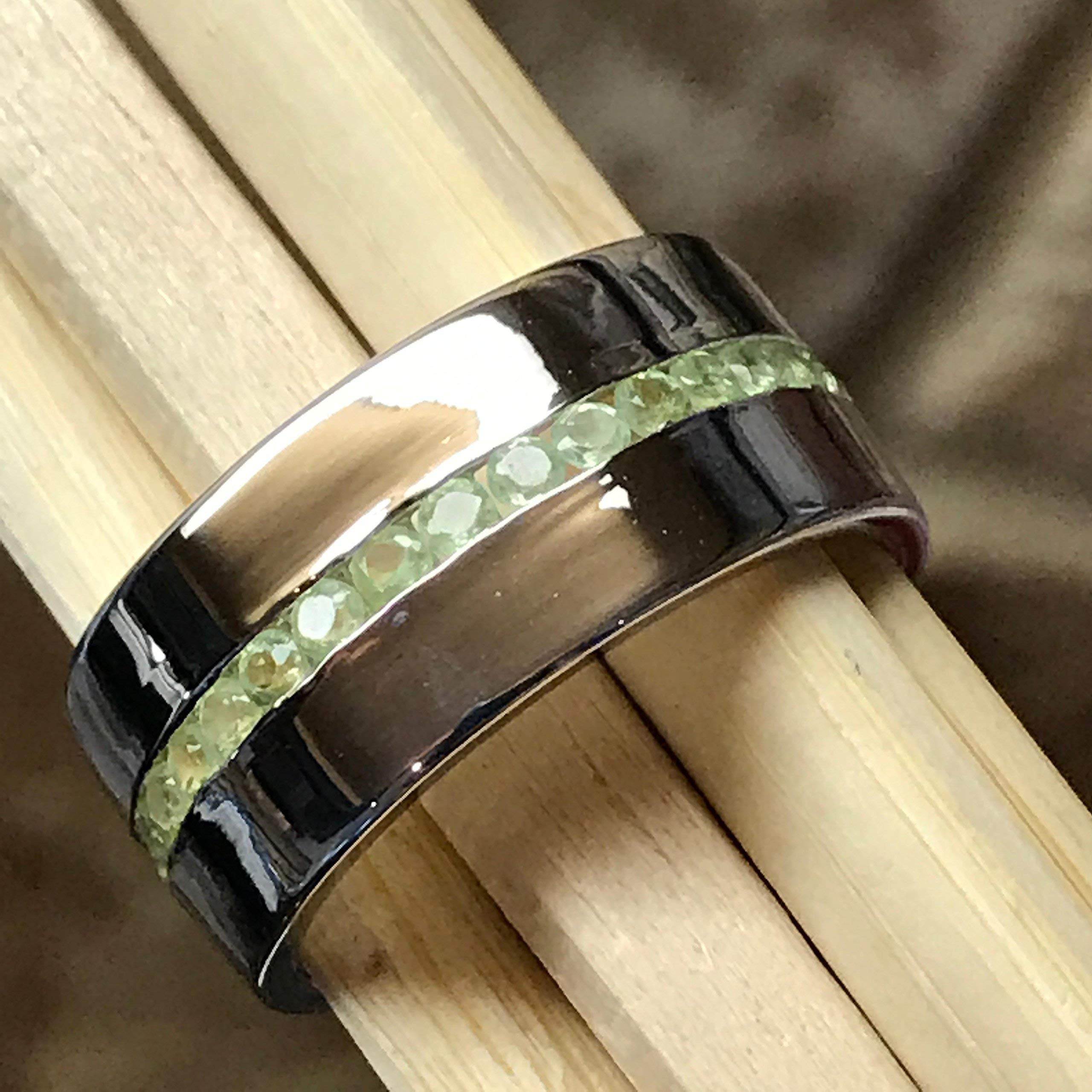Genuine 2ct Green Peridot 925 Solid Sterling Silver Men's Ring Size 7, 8, 9, 10, 11 - Natural Rocks by Kala