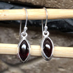 Natural Cabochan Garnet 925 Solid Sterling Silver Earrings 25mm - Natural Rocks by Kala