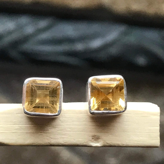 Natural 1.5ct Golden Citrine 925 Solid Sterling Silver Earring 5mm - Natural Rocks by Kala