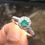 Natural Green Emerald 925 Solid Sterling Silver Engagement Ring Size 6, 7, 8, 9 - Natural Rocks by Kala