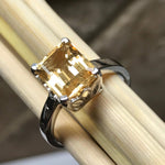 Natural 2.5ct Golden Citrine 925 Solid Sterling Silver Ring Size 6, 7, 8, 9 - Natural Rocks by Kala