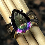 Beautiful 2.5ct Mystic Topaz 925 Solid Sterling Silver Ring Size 6, 8, 9 - Natural Rocks by Kala