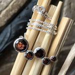 Genuine Pyrope Garnet 925 Solid Sterling Silver Journey Pendant Necklace 16" - Natural Rocks by Kala