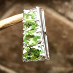 Natural 2.5ct Apple Green Peridot 925 Solid Sterling Silver Designer Pendant 20mm - Natural Rocks by Kala