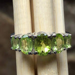 Natural 2.5ct Green Peridot 925 Solid Sterling Silver Ring Size 6, 7, 8 - Natural Rocks by Kala