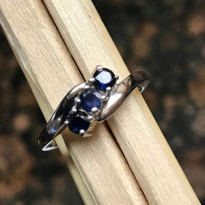 Natural Blue Sapphire 925 Solid Sterling Silver Ring Size 5, 6, 7, 8, 9 - Natural Rocks by Kala