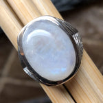 Natural Rainbow Moonstone 925 Sterling Silver Men's Ring Size 8, 9, 10, 11, 12, 13 - Natural Rocks by Kala