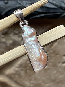 Natural Mother of Pearl 925 Solid Sterling Silver Pendant 35m - Natural Rocks by Kala