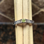 Genuine Green Peridot 925 Solid Sterling Silver Engagement Ring Size 6, 8, 9 - Natural Rocks by Kala