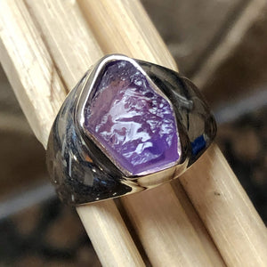 Natural Cluster Amethyst 925 Solid Sterling Silver Unisex Ring Size 7.75 - Natural Rocks by Kala