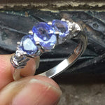 Natural 1.25ct Tanzanite 925 Solid Sterling Silver Wedding Ring Size 5, 6, 7, 8, 9 - Natural Rocks by Kala