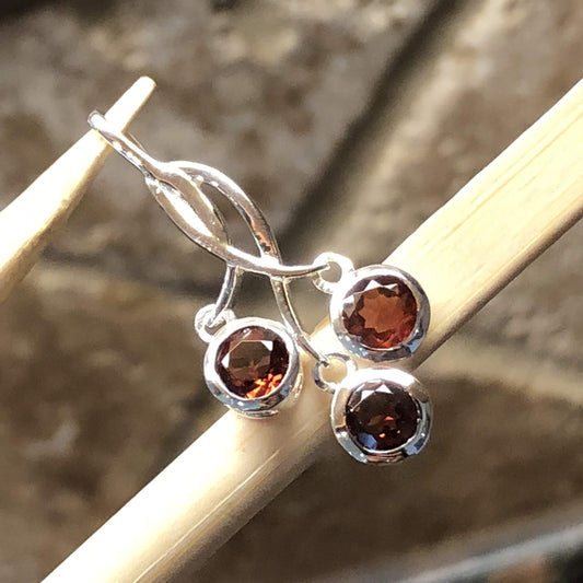 Genuine Pyrope Garnet 925 Solid Sterling Silver Pendant 30mm - Natural Rocks by Kala