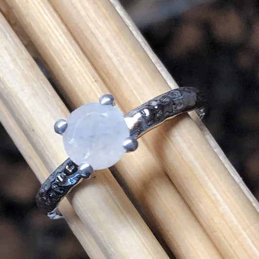 Natural Rainbow Moonstone 925 Solid Sterling Silver Engagement Ring Size 7, 8, 9 - Natural Rocks by Kala