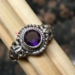Natural 1ct Purple Amethyst 925 Solid Sterling Silver Engagement Ring Size 6, 7, 8 - Natural Rocks by Kala