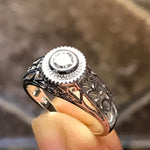 Natural Aquamarine 925 Solid Sterling Silver Engagement Ring Size 6, 7, 8, 9 - Natural Rocks by Kala