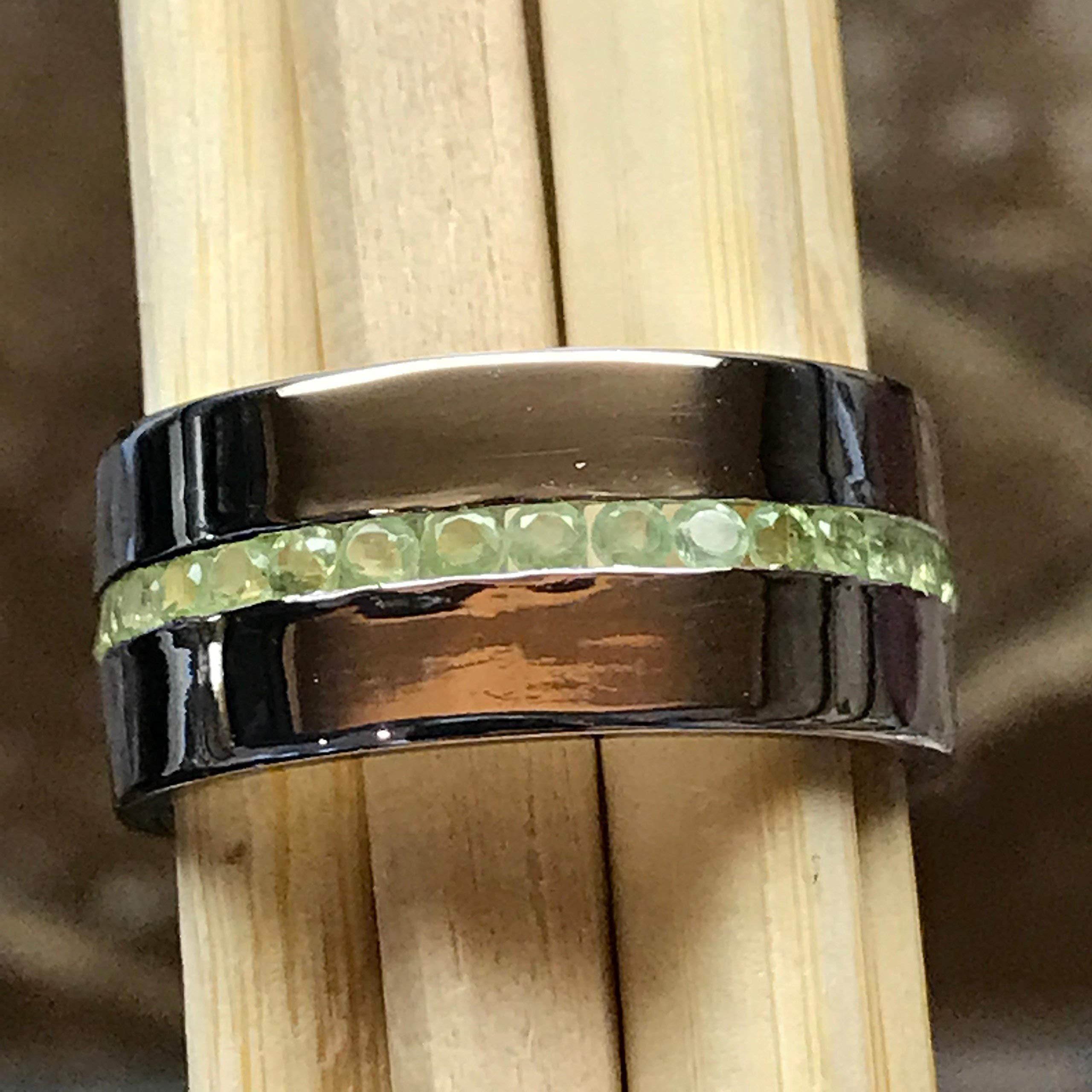 Genuine 2ct Green Peridot 925 Solid Sterling Silver Men's Ring Size 7, 8, 9, 10, 11 - Natural Rocks by Kala