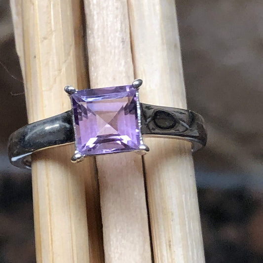 Genuine 1ct Rose de France Amethyst 925 Solid Sterling Silver Engagement Ring Size 6, 7, 8, 9 - Natural Rocks by Kala