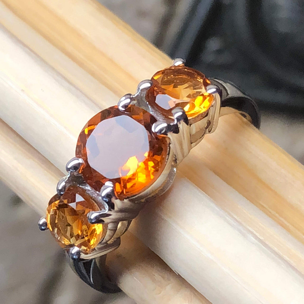 Jewelryonclick 5 Carat Gemstone Natural Citrine Cut Silver Rings