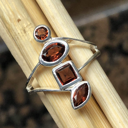 Natural 2ct Pyrope Garnet 925 Solid Sterling Silver Stackable Ring Size 6, 7, 9 - Natural Rocks by Kala