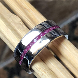 Natural Ruby 925 Solid Sterling Silver Men's Ring Size 7, 8, 9, 10, 11, 12 - Natural Rocks by Kala