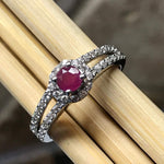 Natural Ruby 925 Solid Sterling Silver Engagement Ring Size 6, 8, 9 - Natural Rocks by Kala