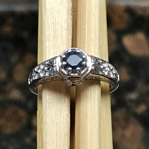 Genuine Blue Sapphire 925 Solid Sterling Silver Engagement Ring Size 6, 7, 9 - Natural Rocks by Kala