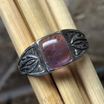 Genuine Purple Amethyst 925 Solid Sterling Silver Men's Ring Size 7, 8, 9, 10, 11, 12, 13 - Natural Rocks by Kala
