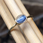 Genuine Blue Tanzanite 14k Gold Over Solid Sterling Silver Engagement Ring Size 6, 7, 8, 9, 10 - Natural Rocks by Kala