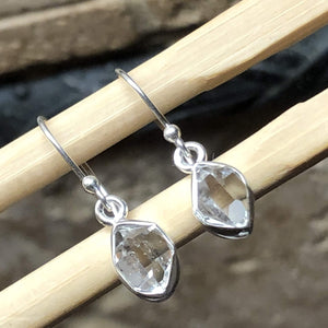 Natural Herkimer Diamond 925 Solid Sterling Silver Earrings 25mm - Natural Rocks by Kala