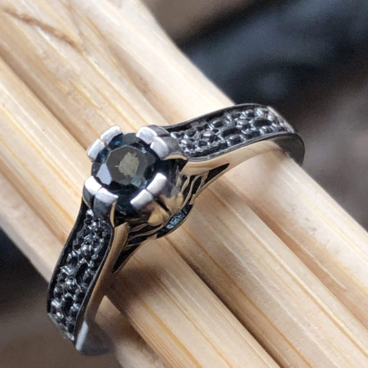 Natural London Blue Topaz 925 Solid Sterling Silver Engagement Ring Size 6, 7, 8, 9 - Natural Rocks by Kala