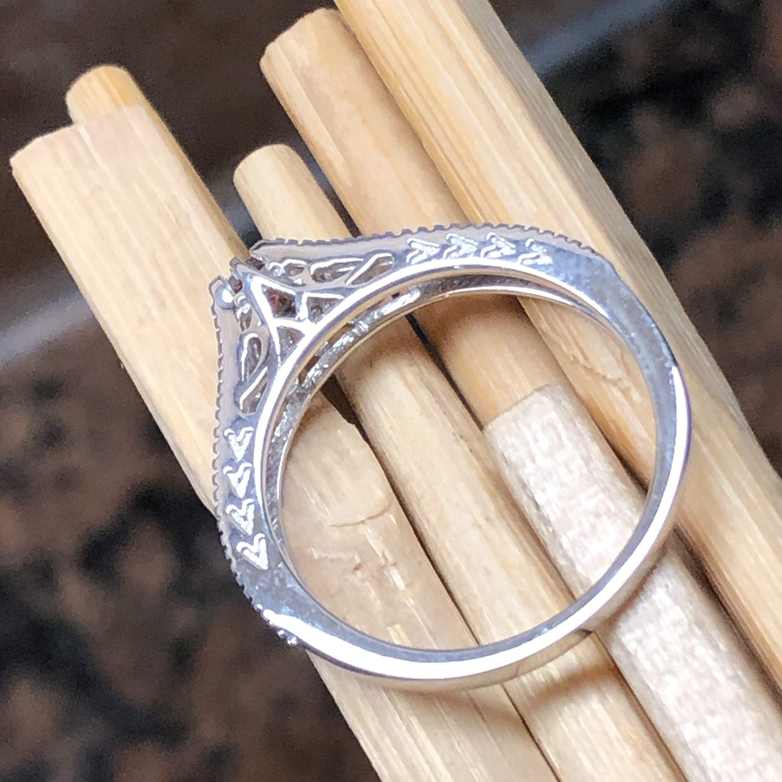 Natural Pyrope Garnet 925 Solid Sterling Silver Engagement Ring Size 6, 7, 8, 9 - Natural Rocks by Kala