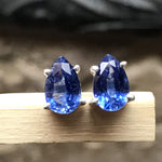 Natural Blue Kyanite 925 Solid Sterling Silver Earrings 7mm - Natural Rocks by Kala