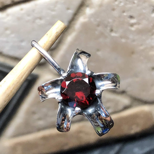 Natural 2ct Pyrope Garnet 925 Solid Sterling Silver Pendant 20mm - Natural Rocks by Kala