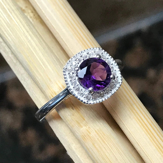 Natural 1ct Iolite 925 Solid Sterling Silver Engagement Ring Size 6, 7, 8, 9 - Natural Rocks by Kala