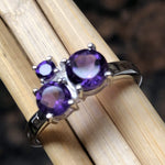 Natural 2ct Purple Amethyst 925 Solid Sterling Silver Ring Size 6, 7, 8, 9 - Natural Rocks by Kala