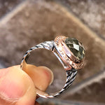 Natural 4ct Green Amethyst 925 Solid Sterling Silver Men's Ring Size 9 - Natural Rocks by Kala
