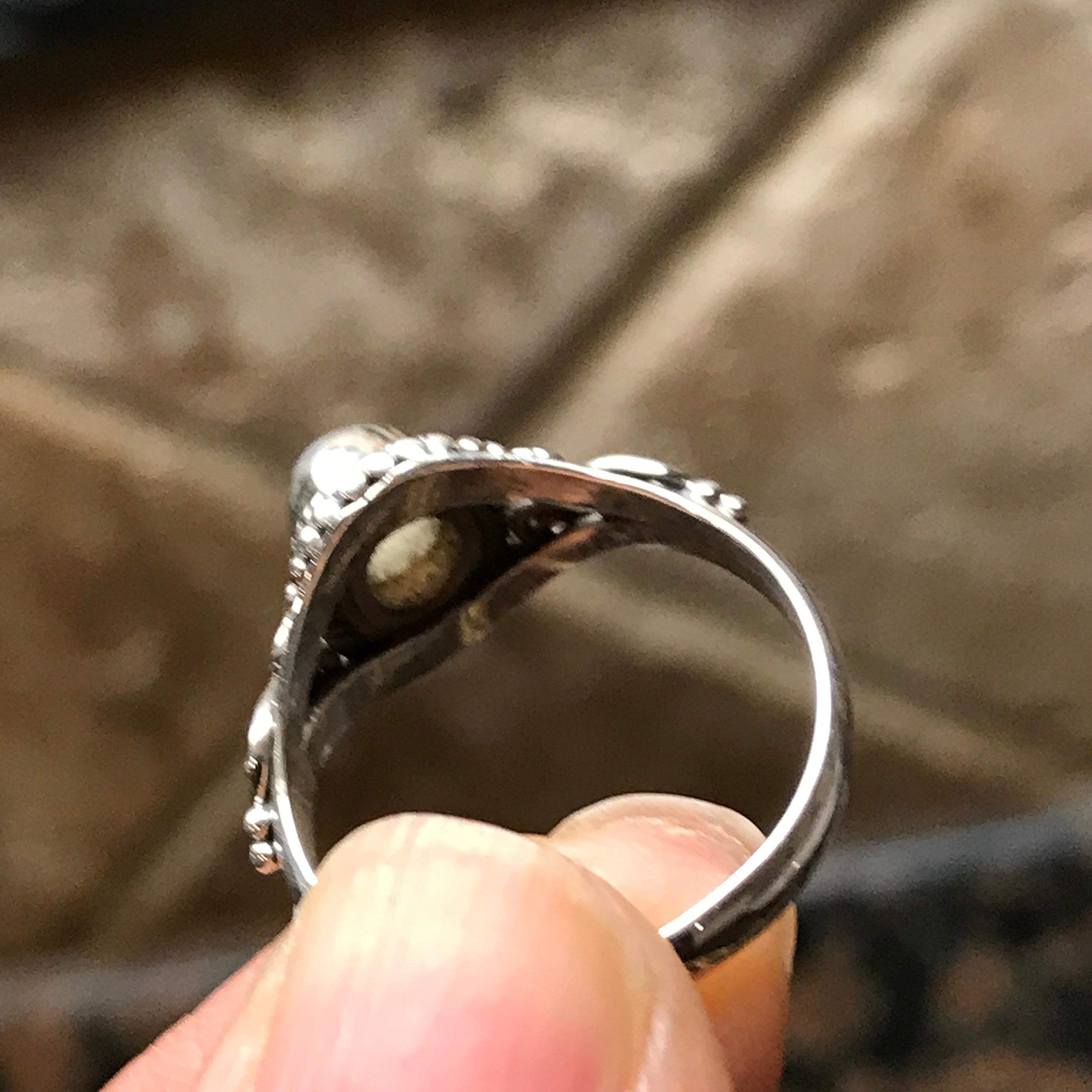 Natural White Sri Lankan Moonstone 925 Sterling Silver Engagement Ring Size 6.5, 8 - Natural Rocks by Kala