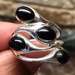 Genuine Black Onyx 925 Solid Sterling Silver Designer Stackable Ring Size 6, 7, 8 - Natural Rocks by Kala