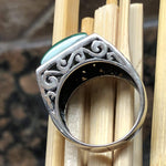 Natural Green Malachite 925 Solid Sterling Silver Men's Ring Size 10, 11 - Natural Rocks by Kala