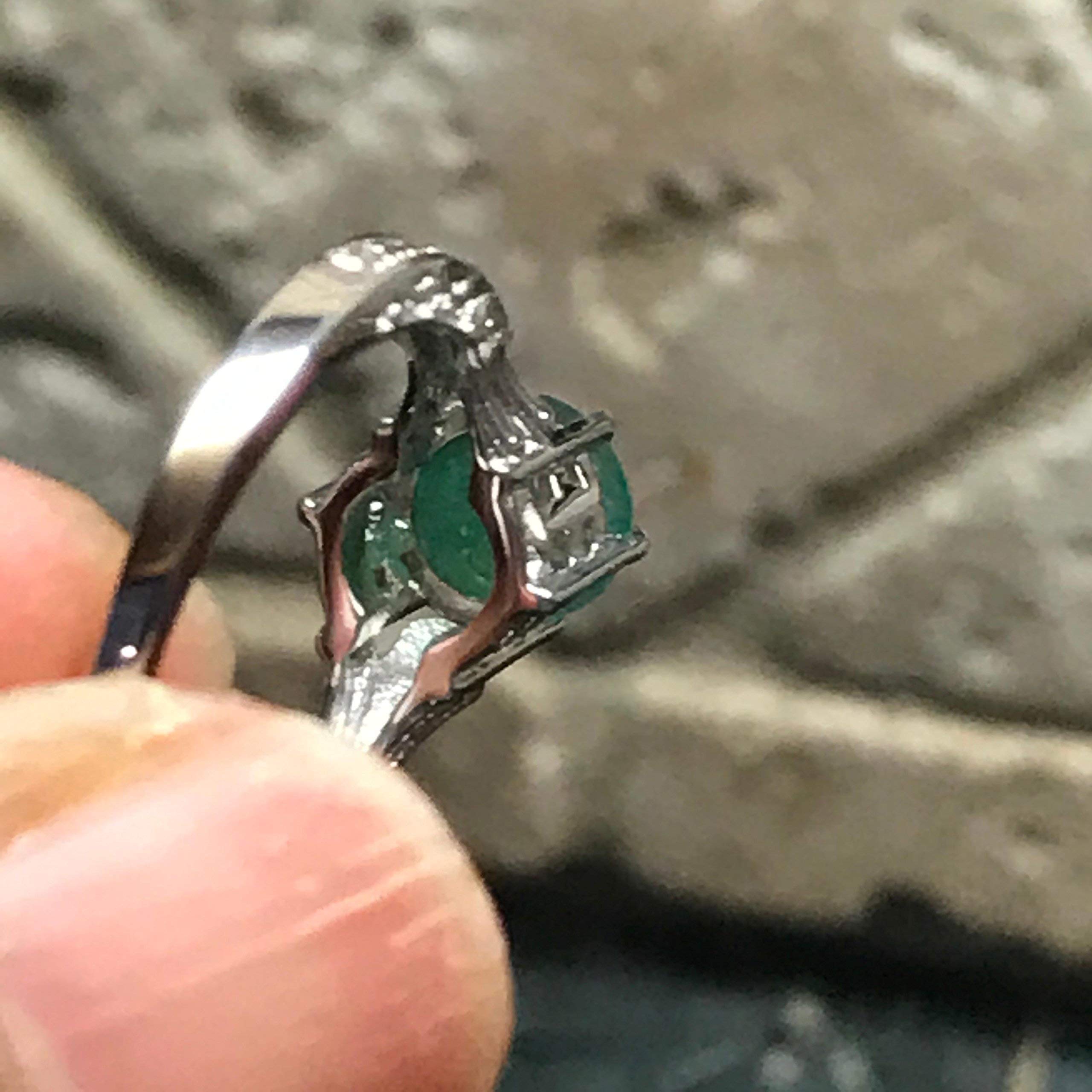 Natural 1ct Green Emerald 925 Solid Sterling Silver Engagement Ring Size 6, 8, 9 - Natural Rocks by Kala