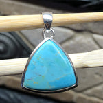 Blue Mohave Turquoise 925 Solid Sterling Silver Pendant 30mm - Natural Rocks by Kala