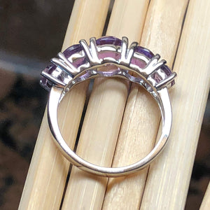 Natural 2.5ct Purple Amethyst 925 Solid Sterling Silver Ring Size 6, 7, 8 - Natural Rocks by Kala