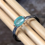 Natural 1ct Green Emerald 925 Solid Sterling Silver Unisex Ring Size 6, 7, 8, 9 - Natural Rocks by Kala
