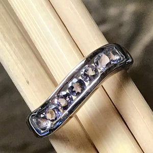 Natural 2ct Iolite 925 Solid Sterling Silver Unisex Ring Size 6, 7, 8, 9 - Natural Rocks by Kala