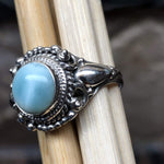 Genuine Dominican Larimar 925 Sterling Silver Engagement Ring Size 6, 8 - Natural Rocks by Kala
